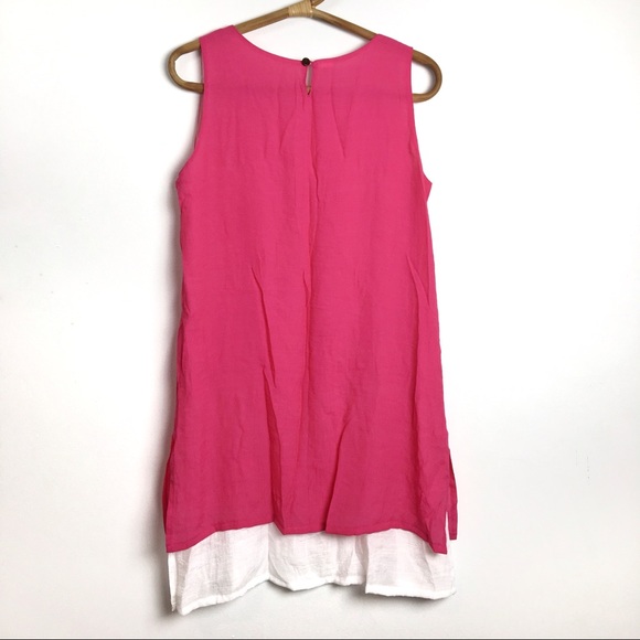 Vietnamese cotton silk tunic dress pink | Medium - Picture 4 of 4